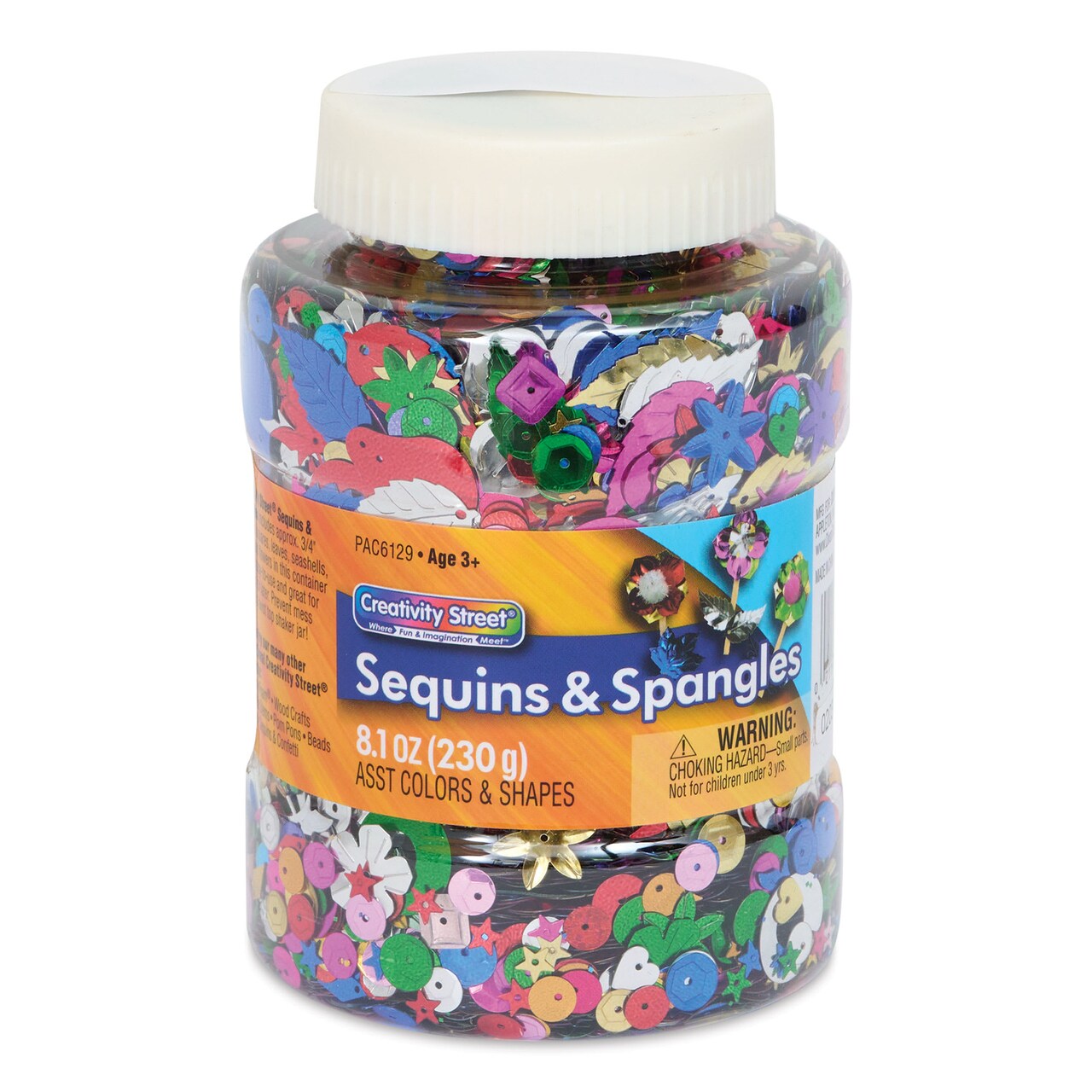 Creativity Street Sequins and Spangles - Shaker Jar, Assortments, 8.1 oz
